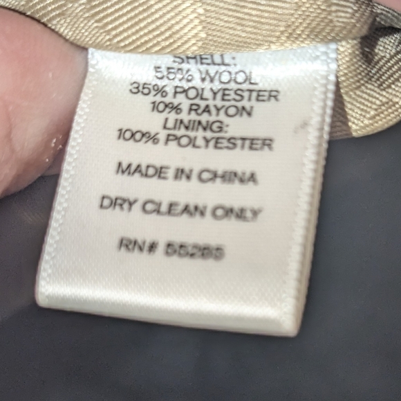 Express Wool Beige Pea Coat Size Medium EUC - Picture 8 of 8
